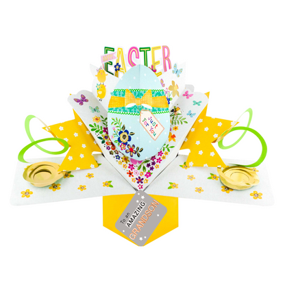 Easter Card For A Grandson Decorated Egg Pop Up Easter Card