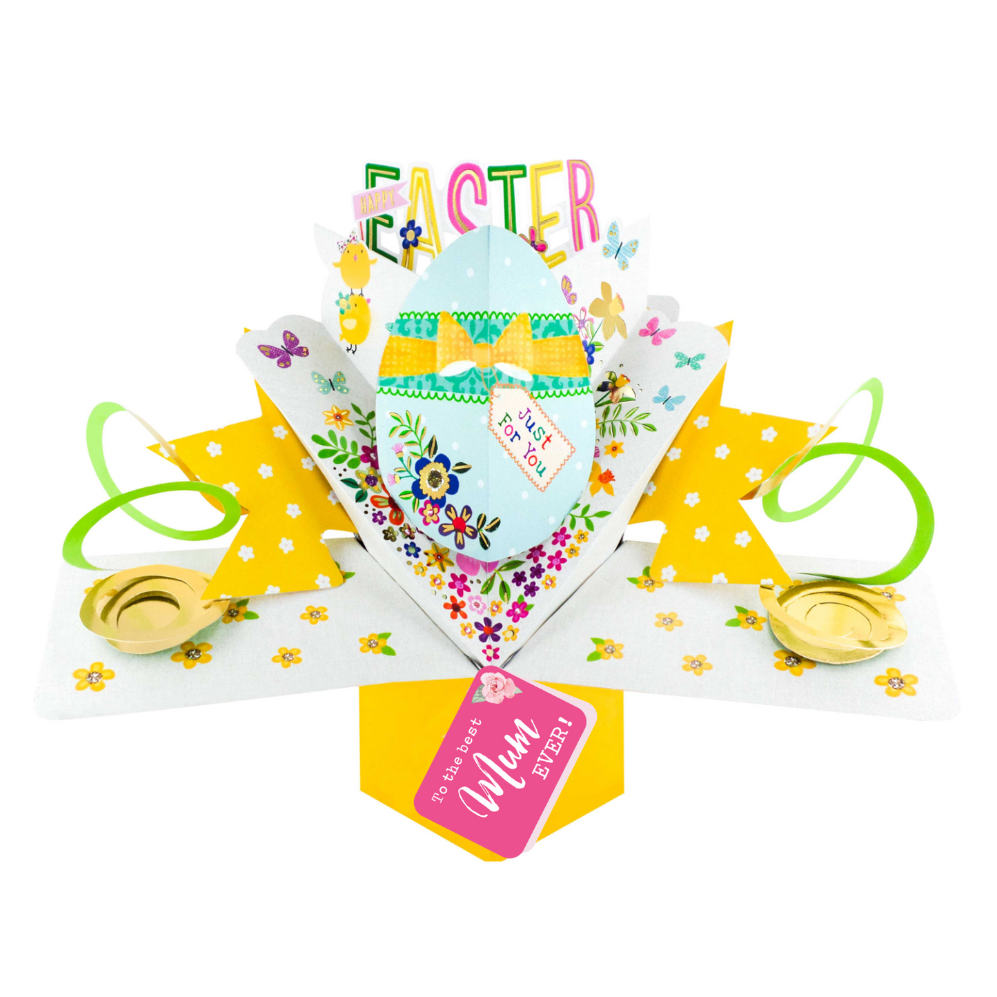 To The Best Mum Ever Happy Easter Decorated Egg Pop Up Easter Card
