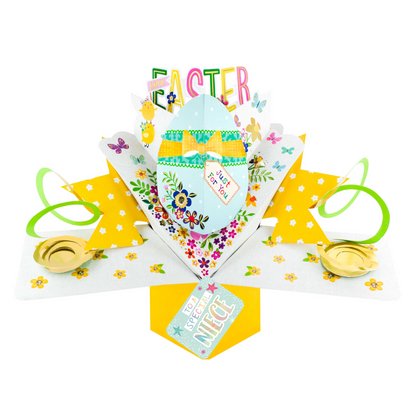 Easter Card For A Niece Decorated Egg Pop Up Easter Card