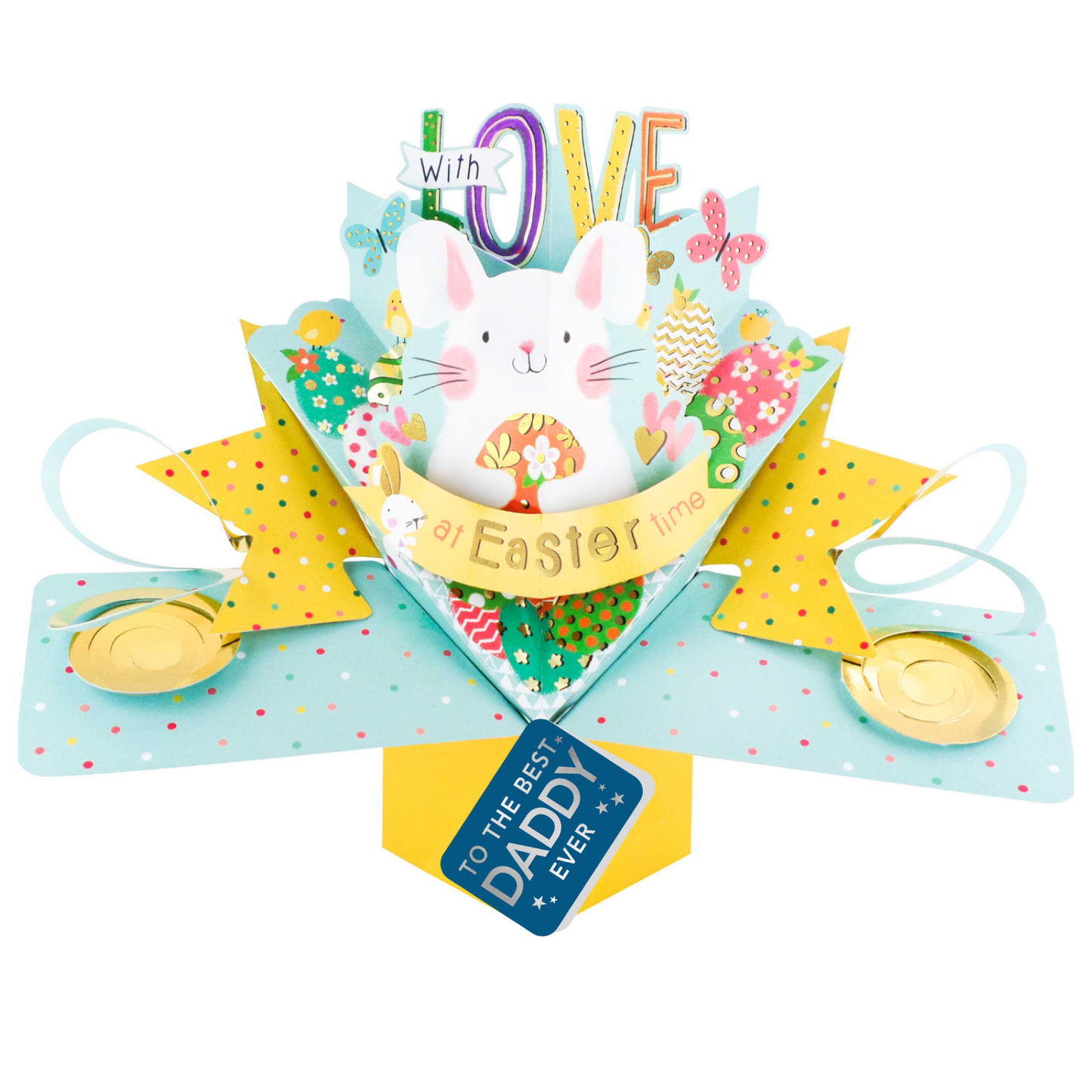 To The Best Daddy Ever Easter Bunny Pop Up Easter Card