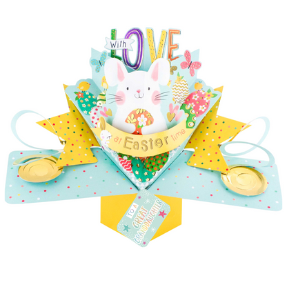 To A Great Granddaughter Easter Bunny Pop Up Easter Card