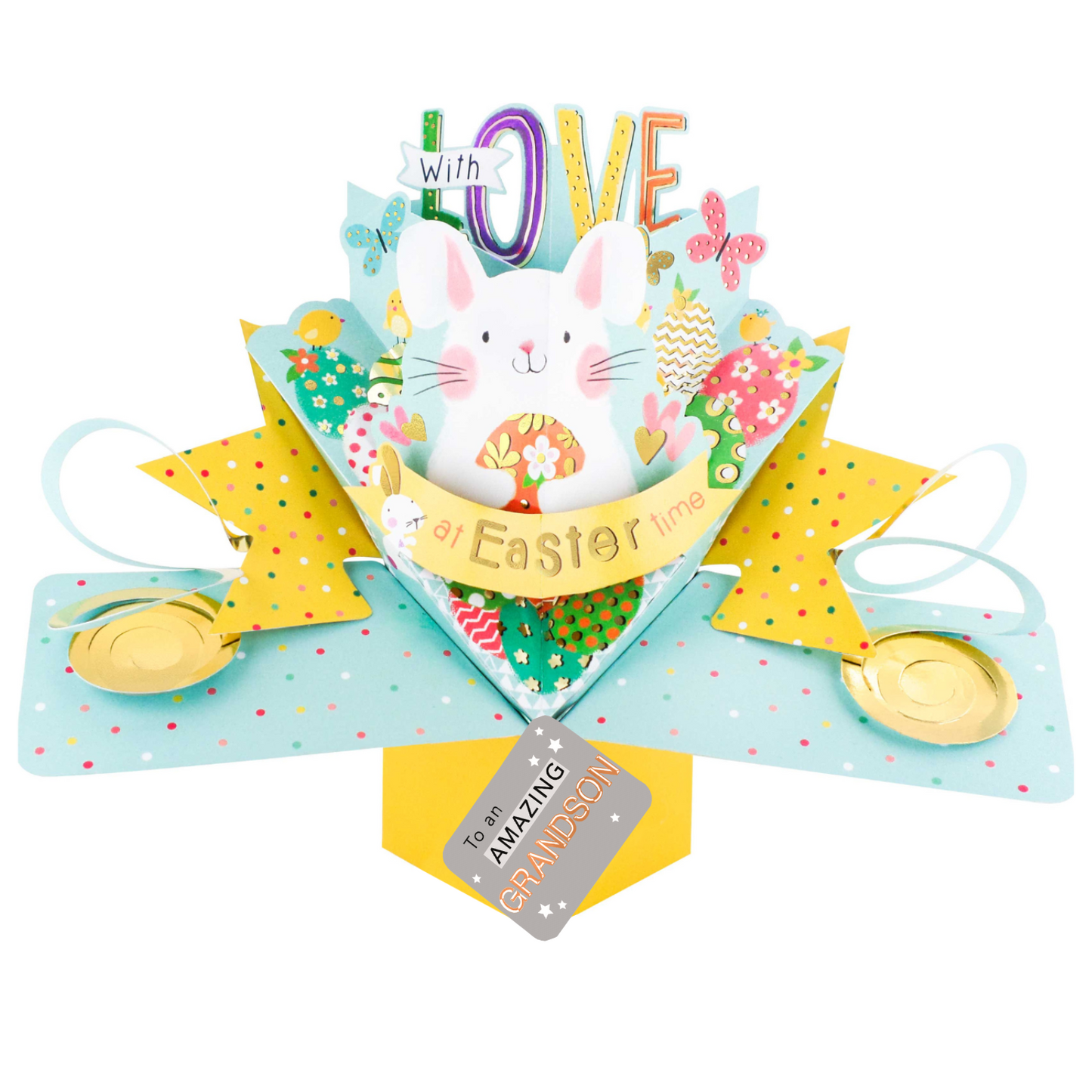 To An Amazing Grandson Easter Bunny Pop Up Easter Card
