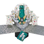 Champagne Popping Congratulations Pop Up Greeting Card