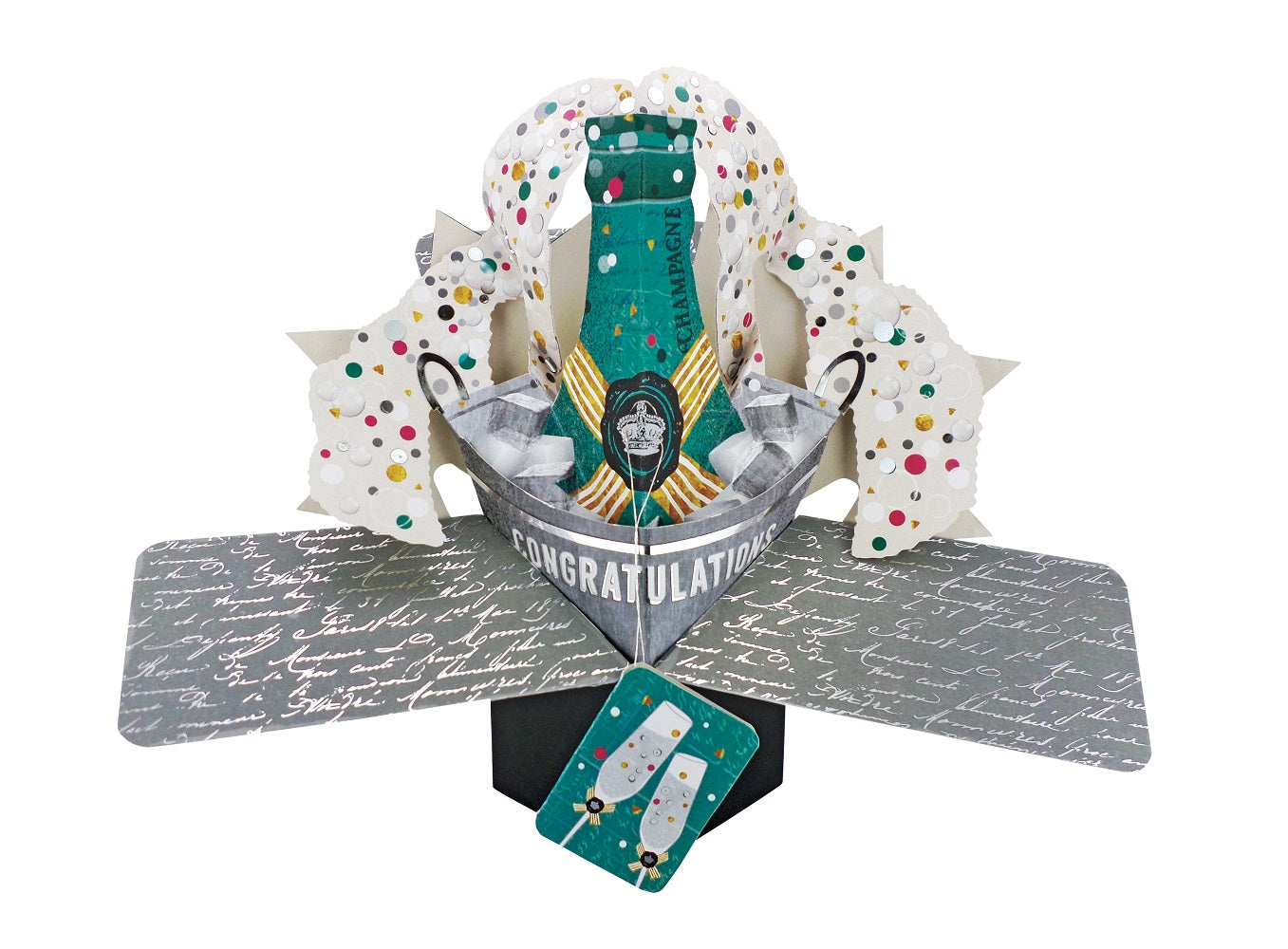Champagne Popping Congratulations Pop Up Greeting Card