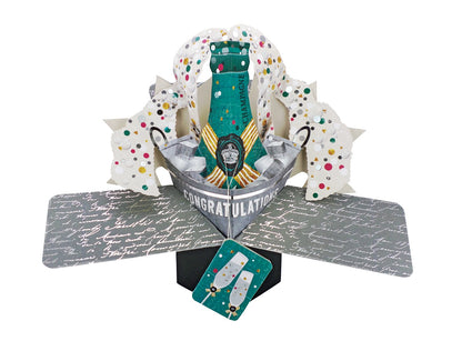Champagne Popping Congratulations Pop Up Greeting Card