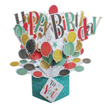 Happy Birthday Bunch Of Balloons Birthday Pop Up Greeting Card
