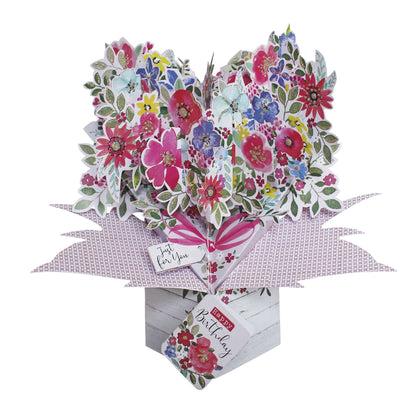 Happy Birthday Bouquet Of Flowers Birthday Pop Up Greeting Card