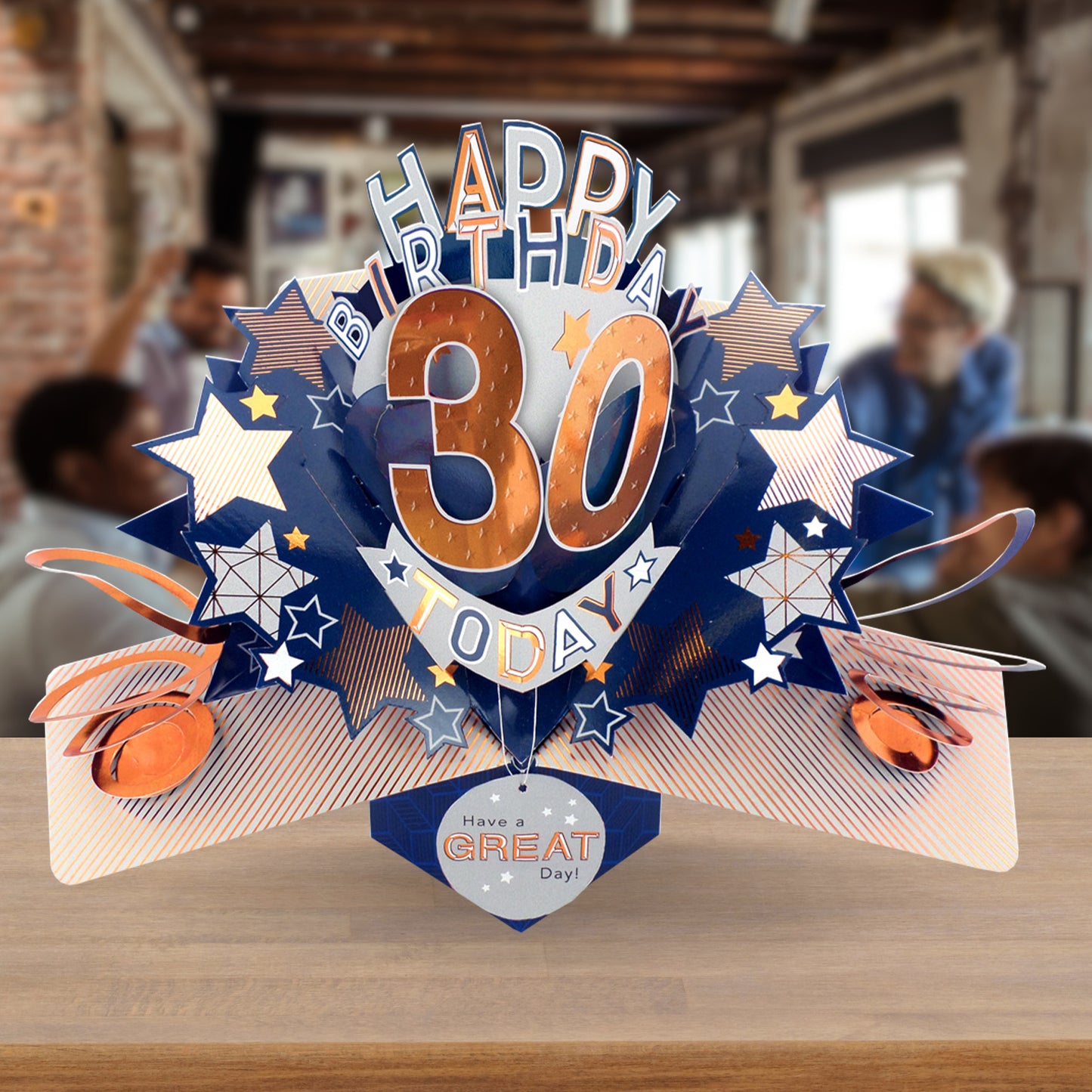 30th Birthday Pop Up Card & Musical Balloon Surprise Delivered In A Box For Him