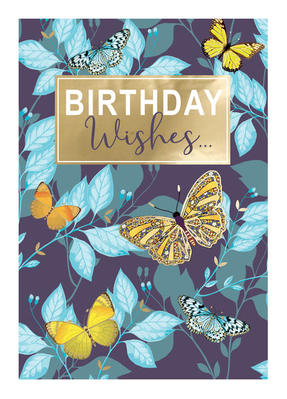 Birthday Wishes Butterflies Birthday Card