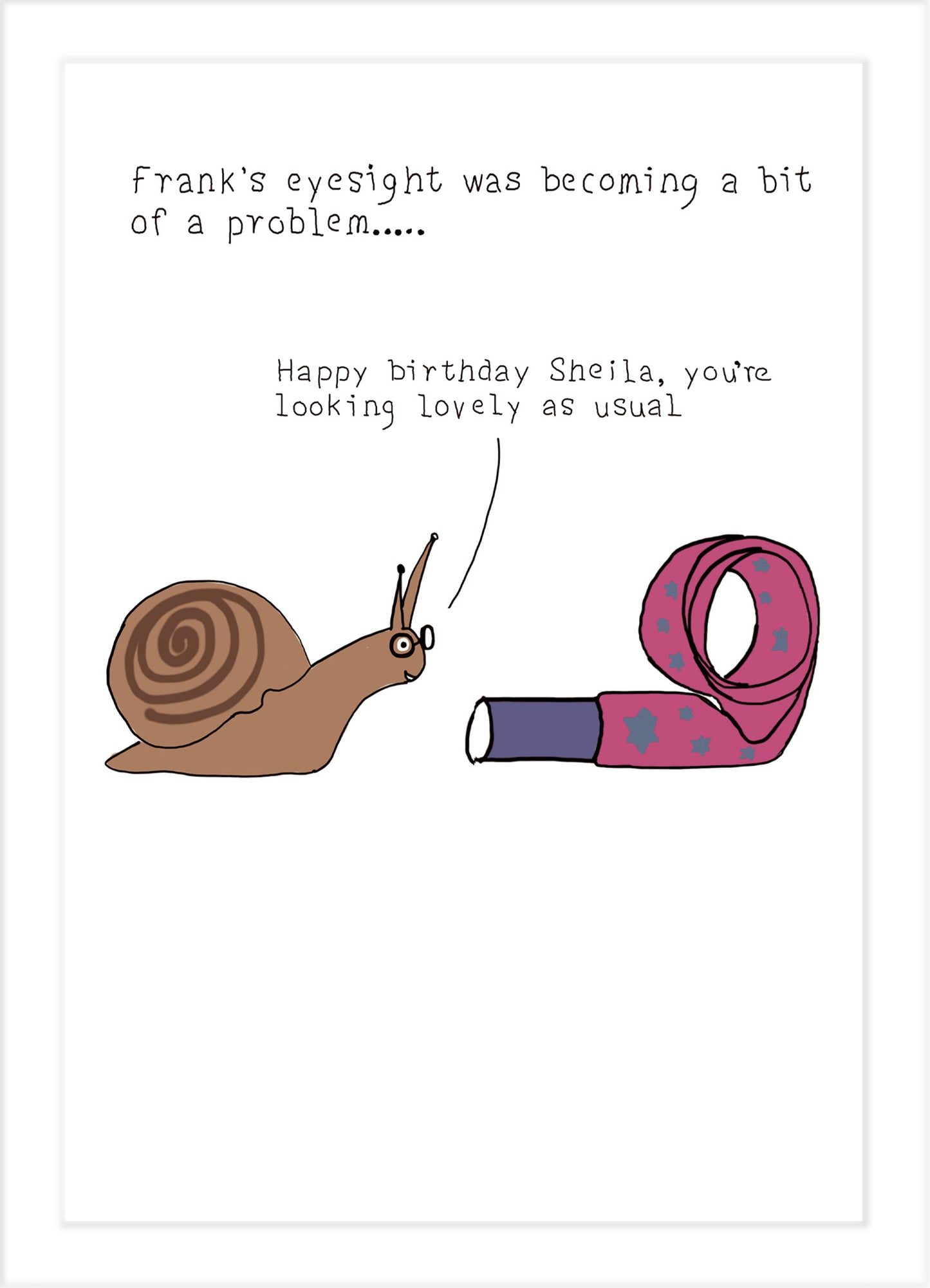 Funny Snail & Party Blower Birthday Card