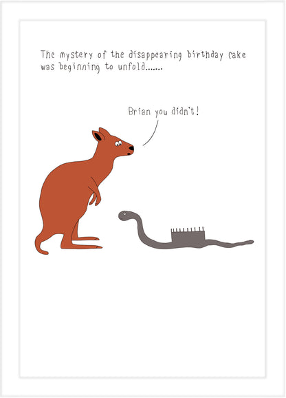 The Disappearing Birthday Cake Birthday Card