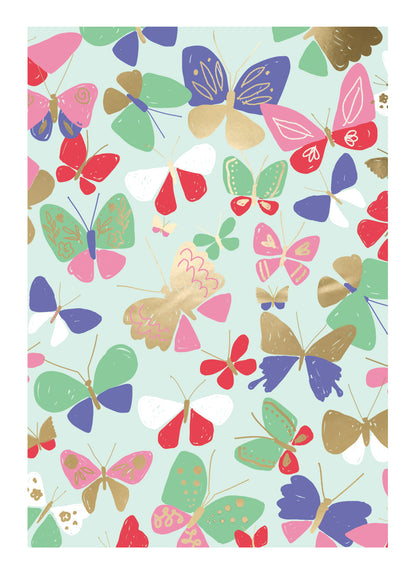Embossed Golden Butterflies Any Occasion Card