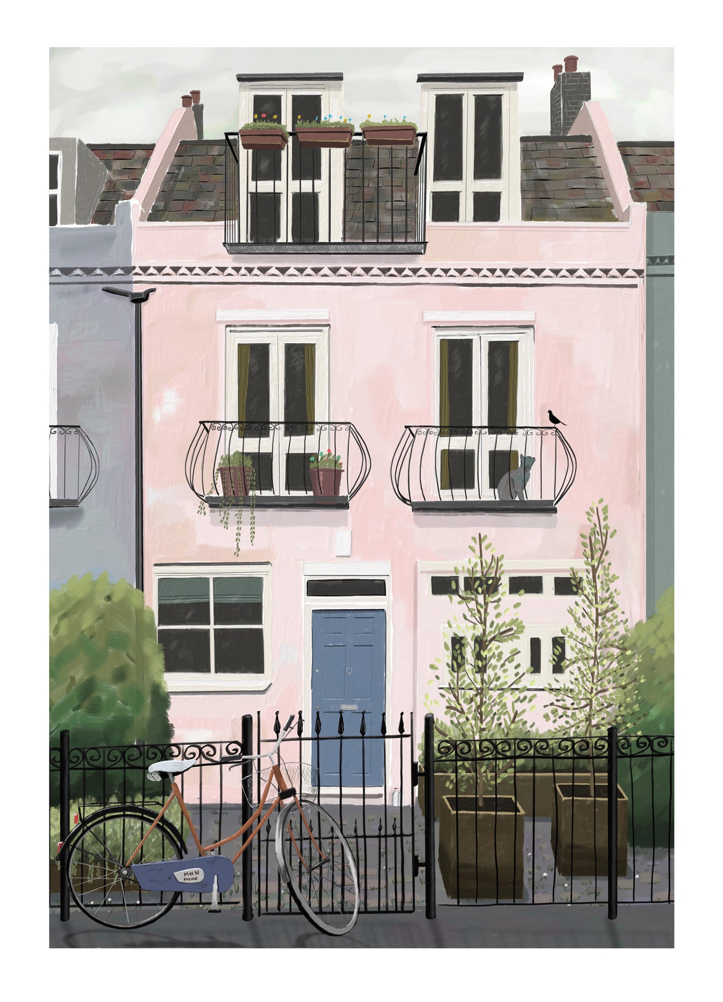 Embossed Townhouse Bike Any Occasion Card