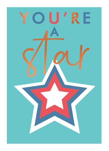 Embossed You're A Star Any Occasion Card
