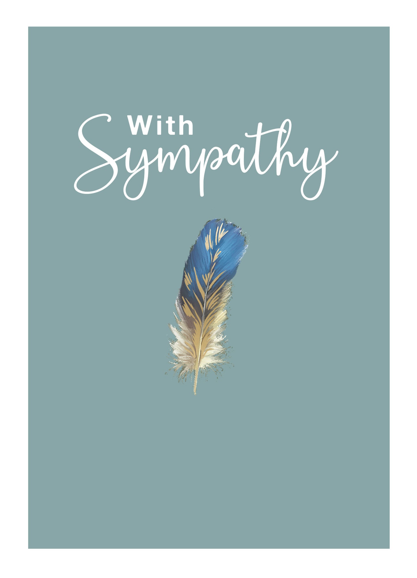 With Sympathy Lone Feather Sympathy Card