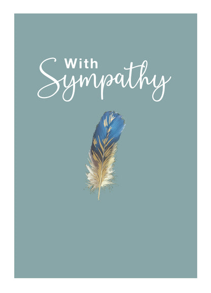 With Sympathy Lone Feather Sympathy Card