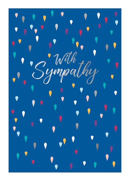 With Sympathy Coloured Raindrops Sympathy Card