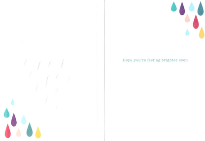 Under The Weather Raindrops Get Well Card
