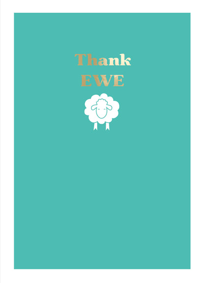 Embossed Thank Ewe Simple Thank You Card
