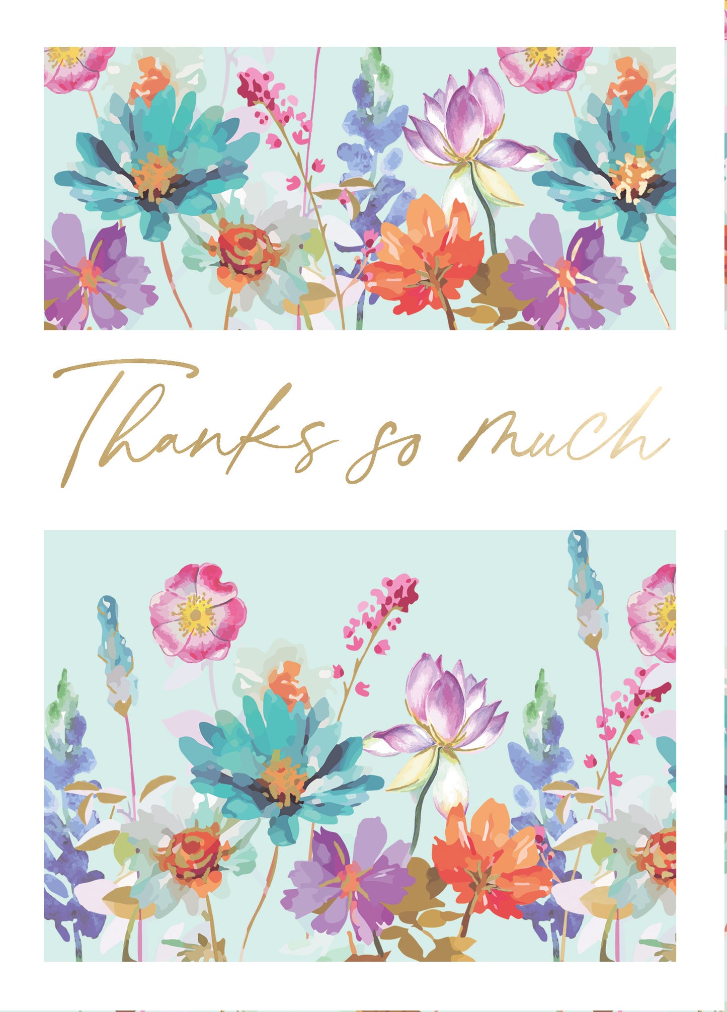Embossed Thanks So Much Floral Thank You Card