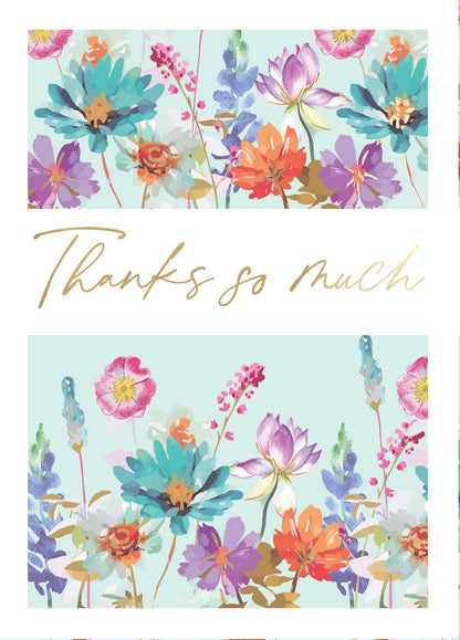 Embossed Thanks So Much Floral Thank You Card