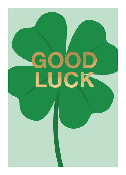 Embossed Four Leaf Clover Good Luck Card