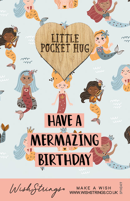 Have A Mermazng Birthday Mermaid Little Pocket Hug Wish Token