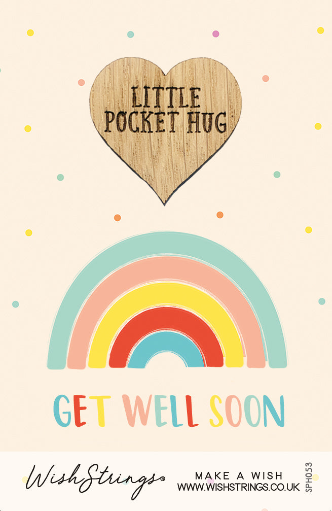 Get Well Soon Wooden Little Pocket Hug Wish Token