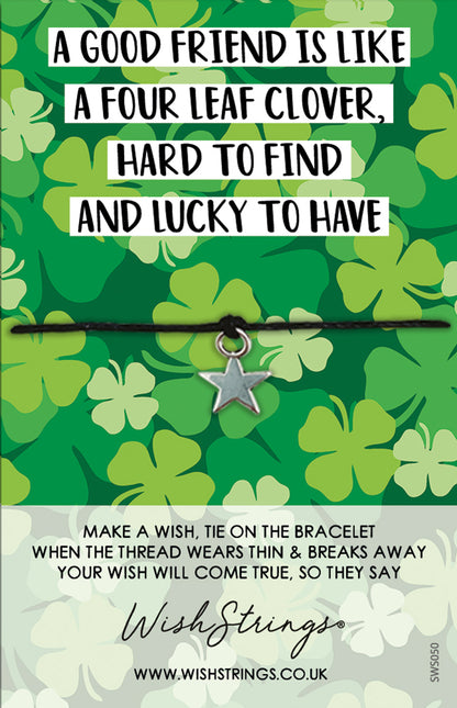 Like A Four Leaf Clover Friend Wish String Bracelet With Lucky Charm