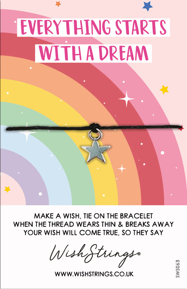 Everything Starts With A Dream Wish String Bracelet With Lucky Charm