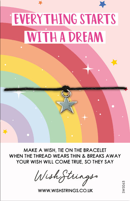 Everything Starts With A Dream Wish String Bracelet With Lucky Charm