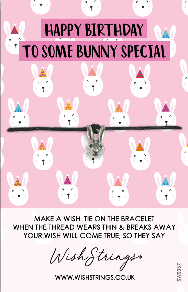 Happy Birthday To Some Bunny Special Wish String Bracelet With Lucky Charm