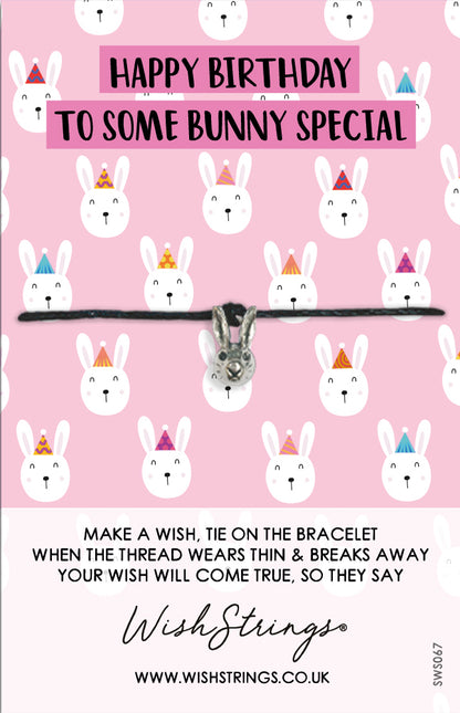 Happy Birthday To Some Bunny Special Wish String Bracelet With Lucky Charm
