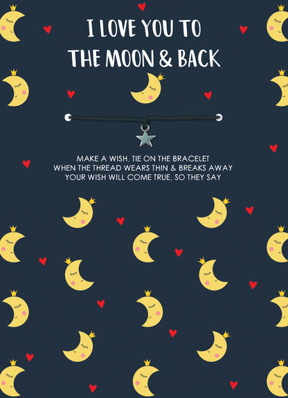 Moon & Back Love's Cosmic Embrace Valentines Day Card & Gift Greeting Card