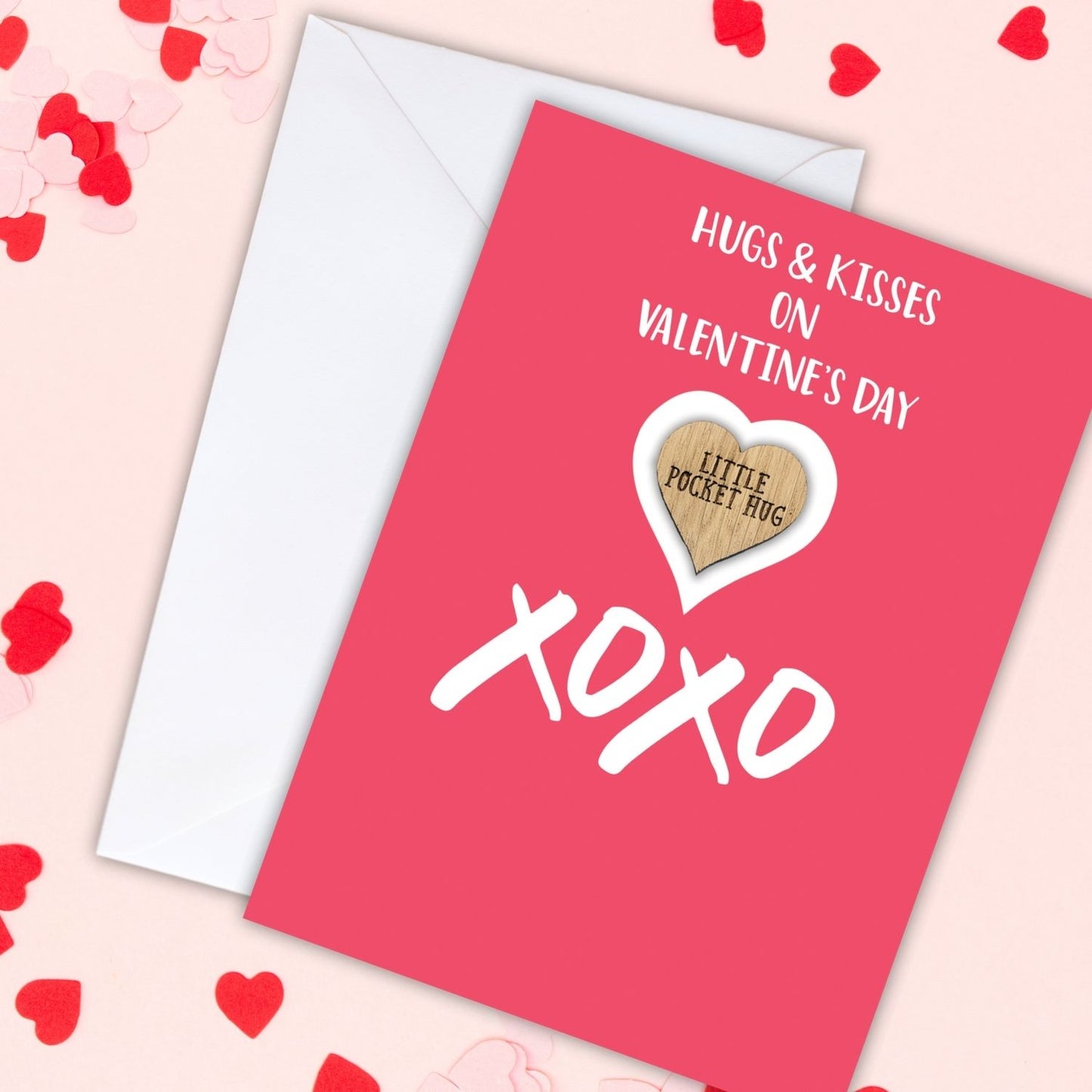 Hugs & Kisses Love In Your Pocket Valentines Day Card & Gift Greeting Card