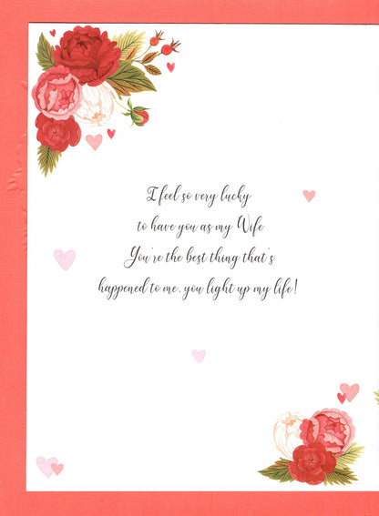 Piccadilly Greetings Valentinstagskarte „Amazing Wife“ – Mit Gedicht, 22,9 X 15,2 Cm, Inkl. Umschlag