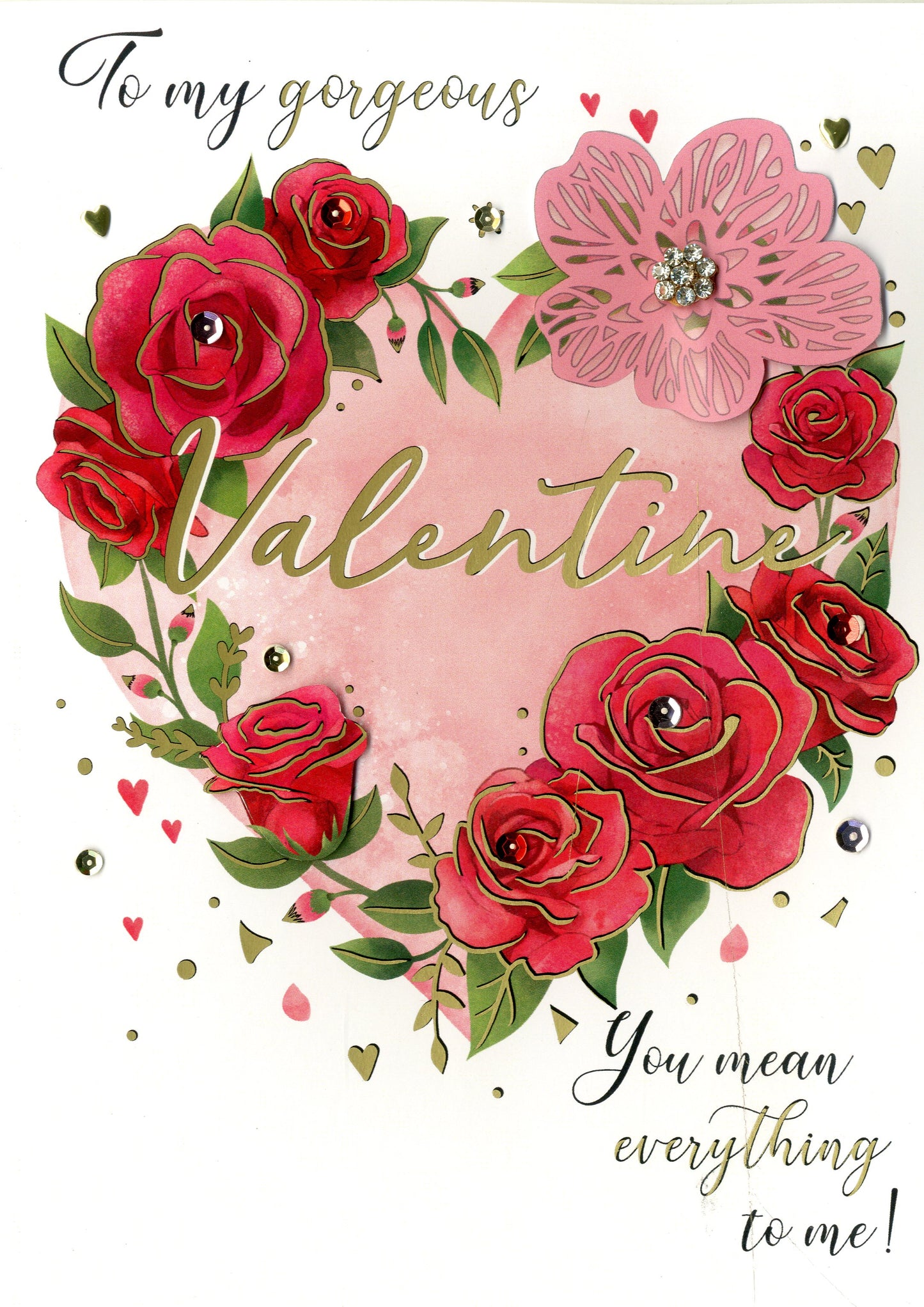 Gorgeous Valentine Love In Bloom Valentines Day Hand-Finished Greeting Card