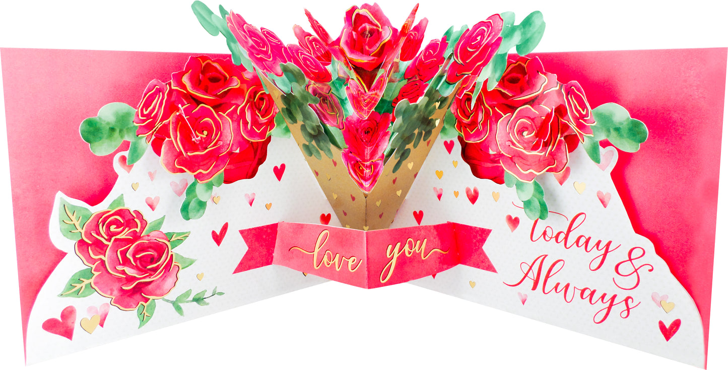 One I Love Love At First Bloom! Valentines Day Pop Up Greeting Card
