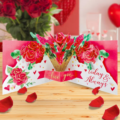One I Love Love At First Bloom! Valentines Day Pop Up Greeting Card