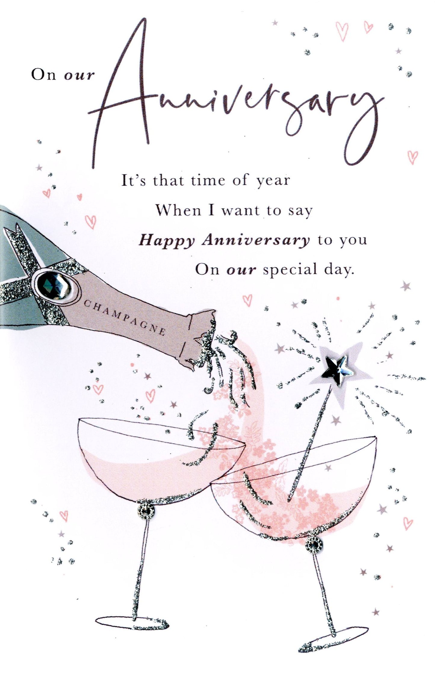 On Our Anniversary Embellished Anniversary Greeting Card