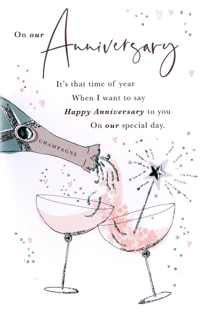 On Our Anniversary Embellished Anniversary Greeting Card