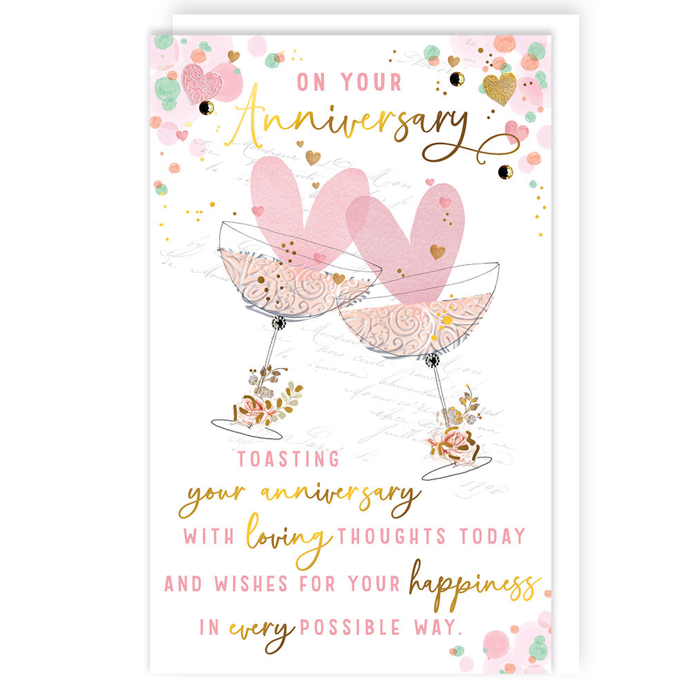 On Your Anniversary Embellished Anniversary Greeting Card