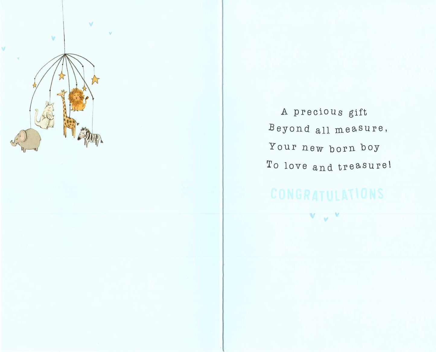 Congrats It's A Boy Embellished New Baby Boy Greeting Card