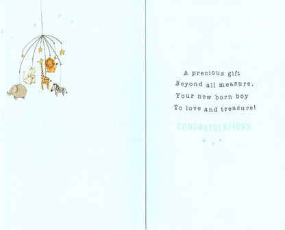 Congrats It's A Boy Embellished New Baby Boy Greeting Card