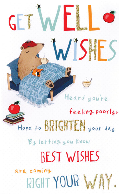 Get Well Wishes Embellished Get Well Soon Greeting Card