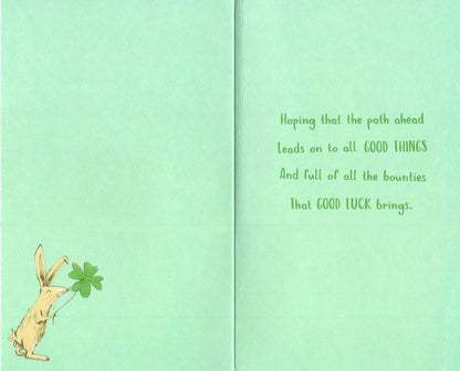Four Leaf Clover Embellished Good Luck Greeting Card