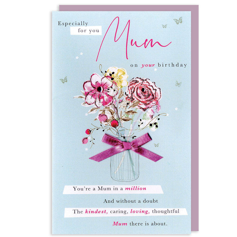 Mum In A Million Embellished Birthday Greeting Card