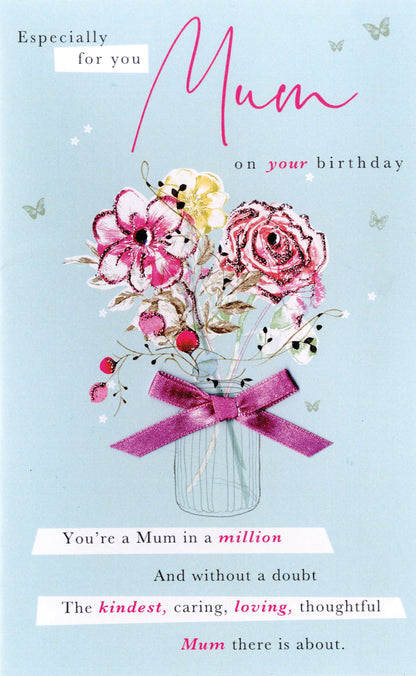 Mum In A Million Embellished Birthday Greeting Card