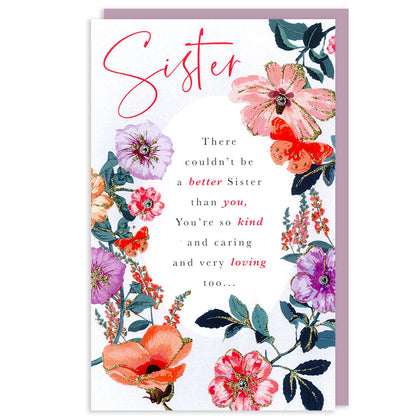 Sister You Deserve It Embellished Birthday Greeting Card
