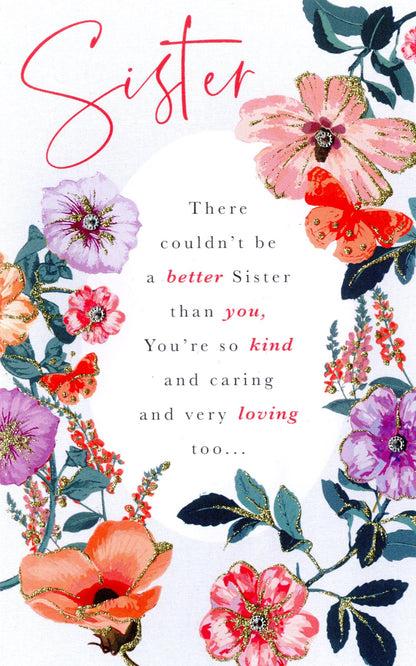 Sister You Deserve It Embellished Birthday Greeting Card